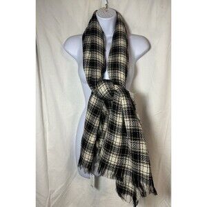 Treasure & Bond Ivory Boyfriend Check Scarf - Oversized Plaid Wrap NWT